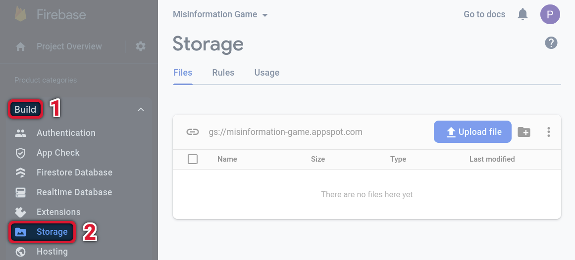 access firebase storage